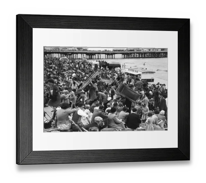 Framed Print : Crowded Beach Framed Print : Crowded Beach