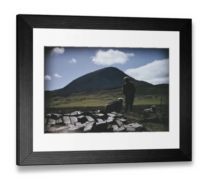 Framed Print : Scottish Peat Cutters