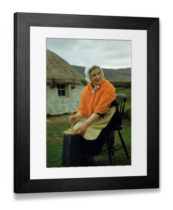 Framed Print : Churning Butter