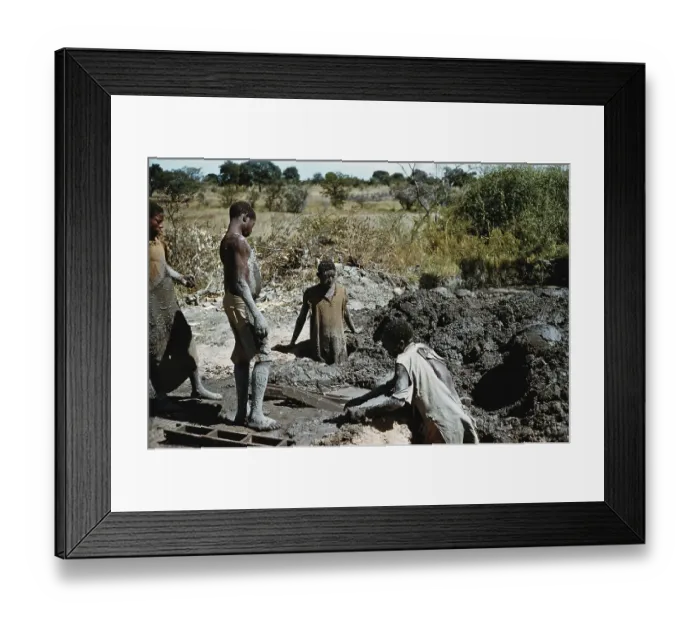 Framed Print : Mud Brick Making Framed Print : Mud Brick Making