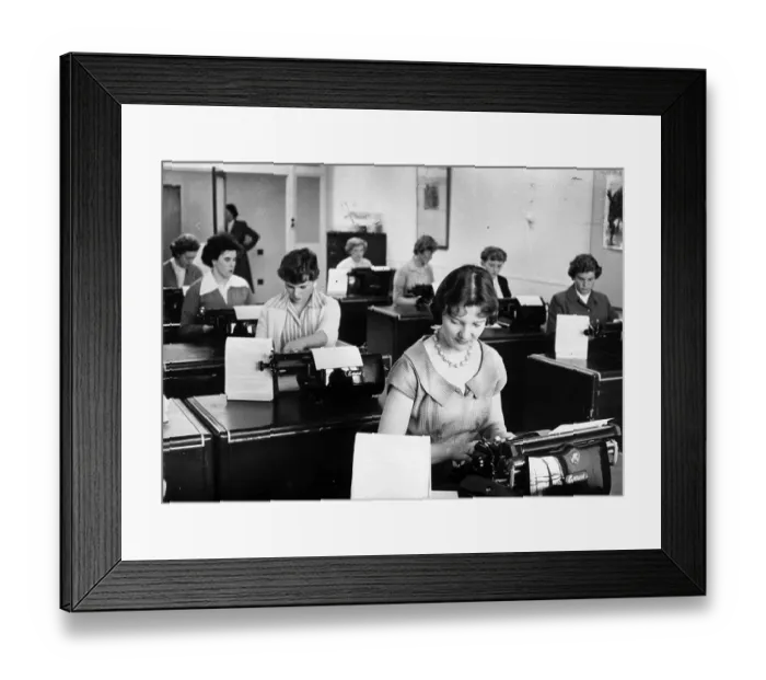 Framed Print : Typing Pool Framed Print : Typing Pool