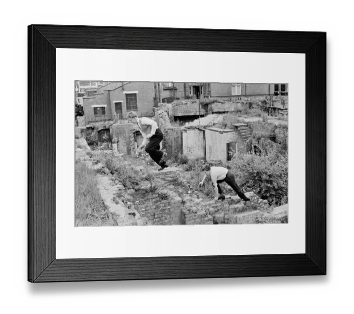 Framed Print : Teenagers On Bomb Site Framed Print : Teenagers On Bomb Site