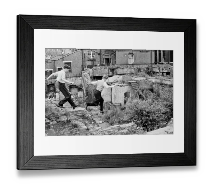 Framed Print : Teenagers On Bomb Site Framed Print : Teenagers On Bomb Site