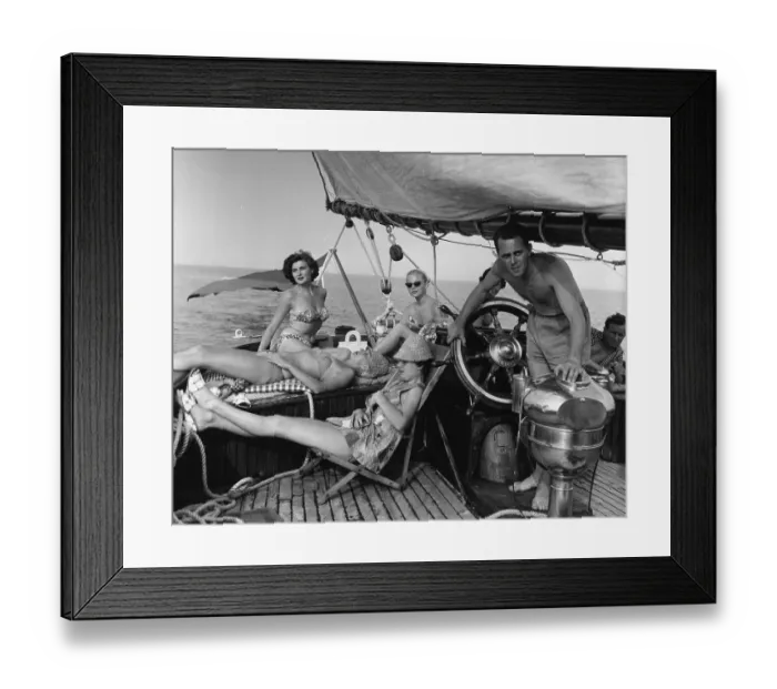 Framed Print : Relaxing On Yacht Framed Print : Relaxing On Yacht
