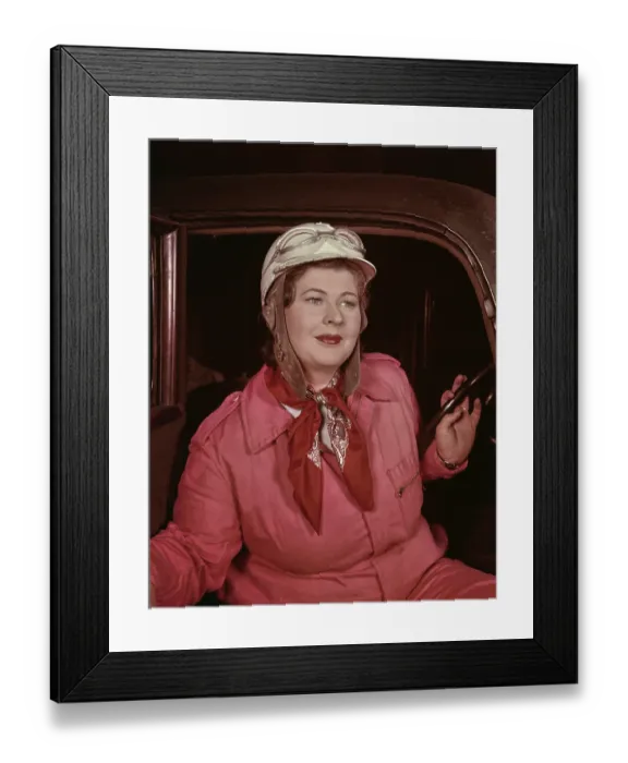 Framed Print : Portrait of Racing Driver Tanya Crouch