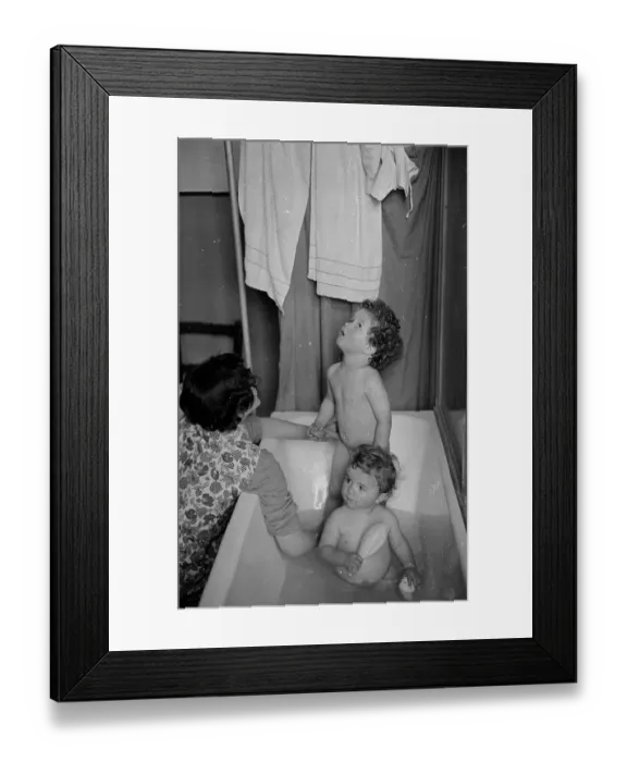 Framed Print : Bathtime Babies