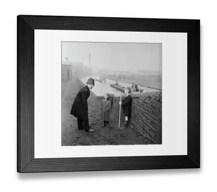 Framed Print : Children And Policeman Framed Print : Children And Policeman