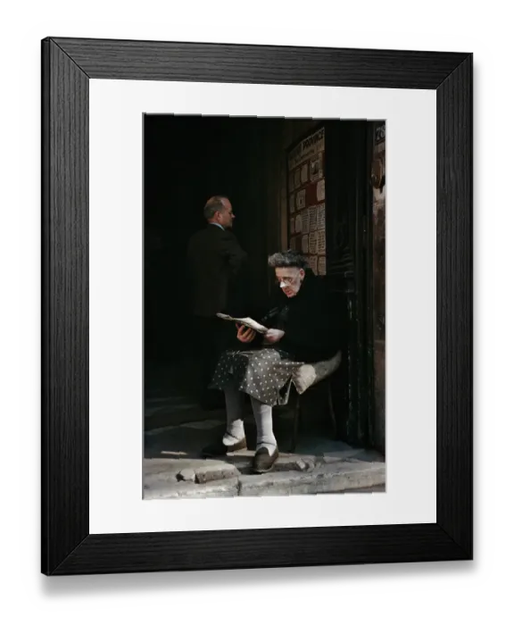 Framed Print : Elderly Woman In Doorway Framed Print : Elderly Woman In Doorway