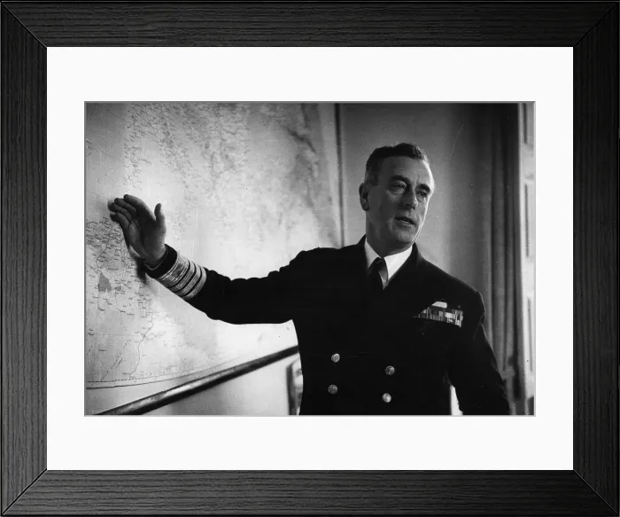 Framed Print : Mountbatten And Map Framed Print : Mountbatten And Map