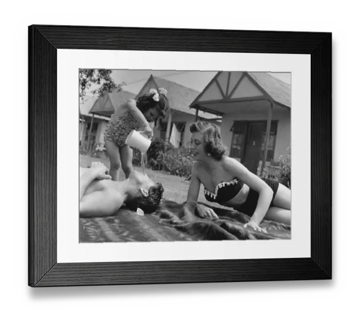Framed Print : Watering Daddy