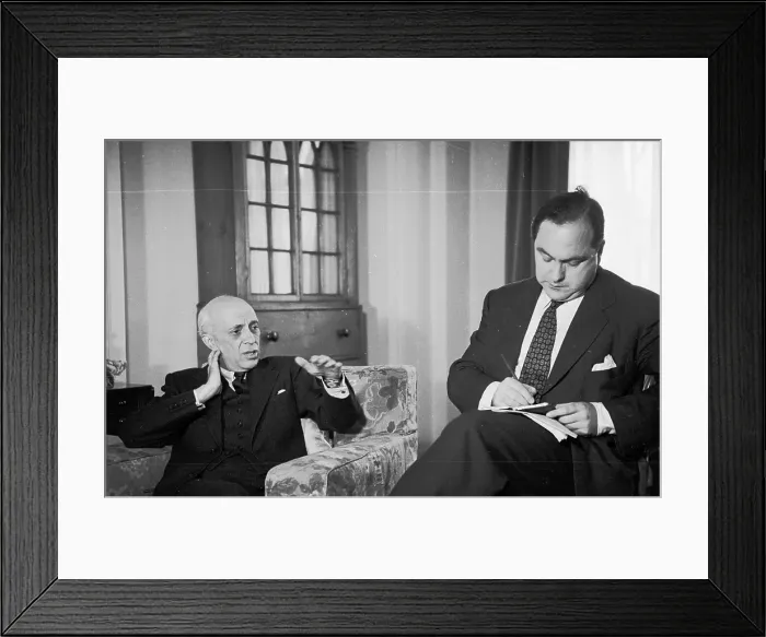 Framed Print : Interviewing Nehru Framed Print : Interviewing Nehru