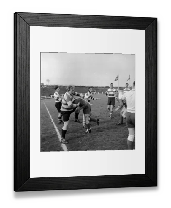 Framed Print : Knee High Tackle Framed Print : Knee High Tackle