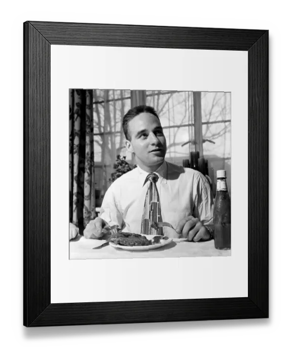 Framed Print : Les Anning Eating Framed Print : Les Anning Eating