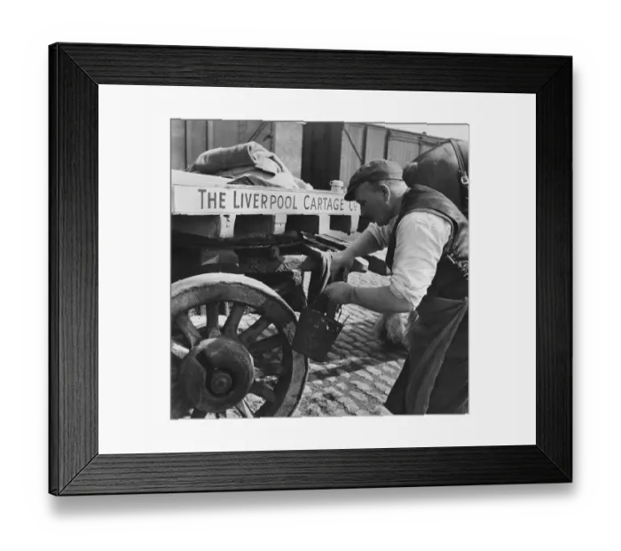 Framed Print : Greasing The Cart Framed Print : Greasing The Cart