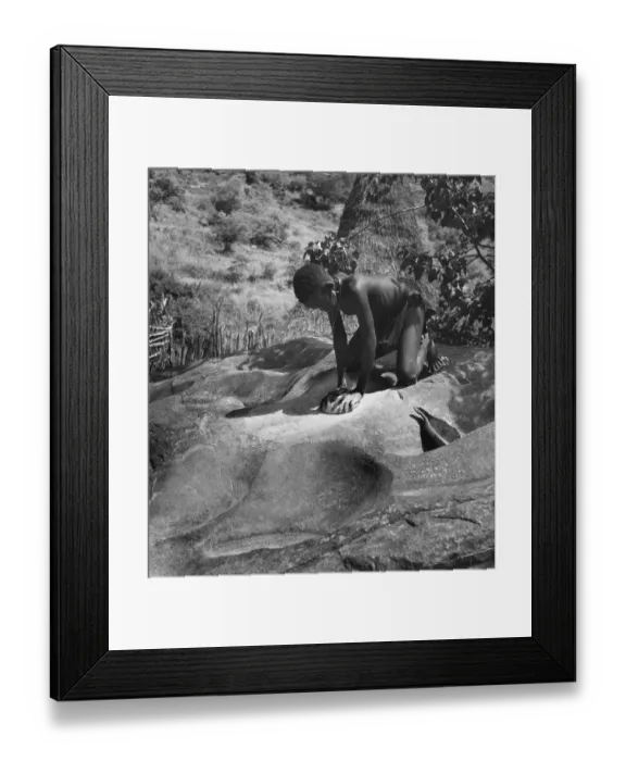 Framed Print : Grinding Millet Framed Print : Grinding Millet