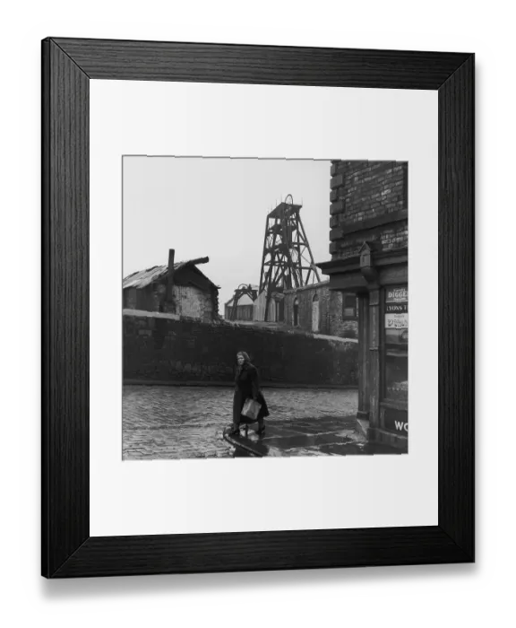 Framed Print : Scotswood. A woman passes Glue Terrace in Scotswood Framed Print : Scotswood. A woman passes Glue Terrace in Scotswood