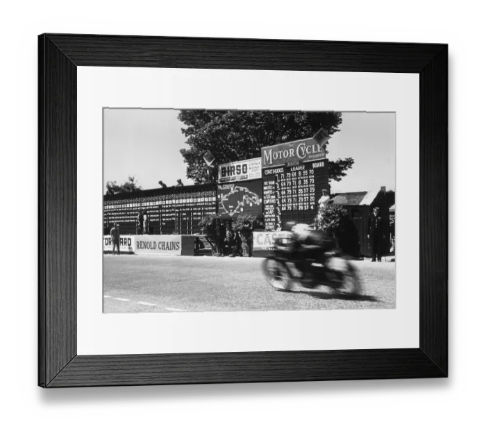 Framed Print : TT Racer. 9th June 1950: One of the 4, 000 motorcyclists taking part in Framed Print : TT Racer. 9th June 1950: One of the 4, 000 motorcyclists taking part in