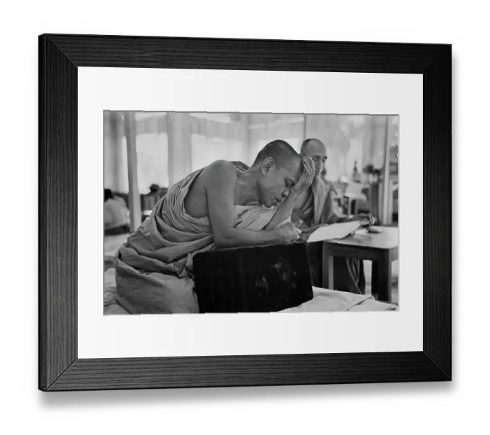 Framed Print : Monk Memorising Framed Print : Monk Memorising