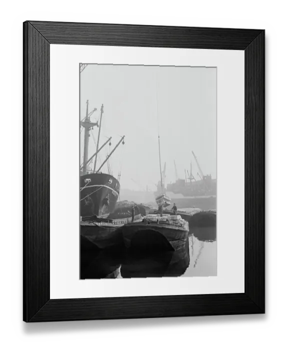 Framed Print : Loading Barge