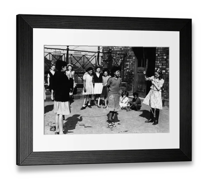 Framed Print : Children Skipping