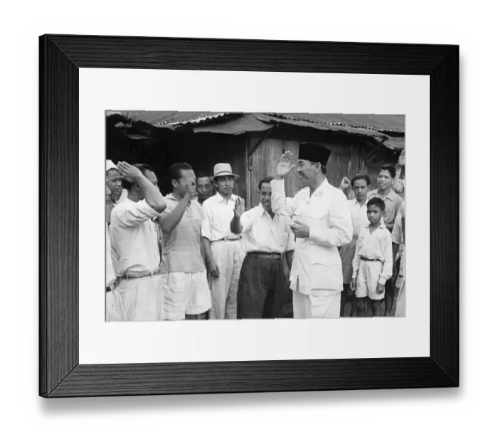 Framed Print : Soekarno And People Framed Print : Soekarno And People