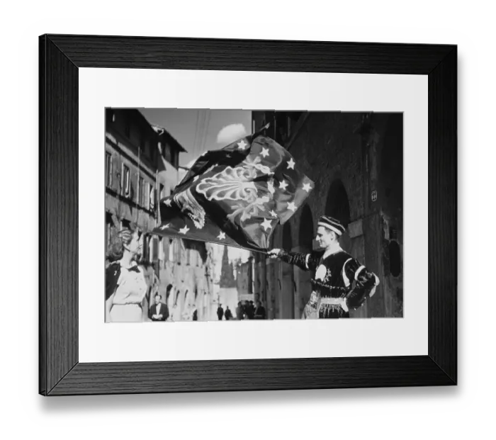 Framed Print : Palio Flag Waving Framed Print : Palio Flag Waving