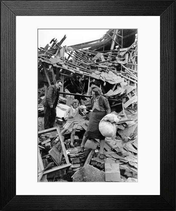 Framed Print : Family In Debris Framed Print : Family In Debris