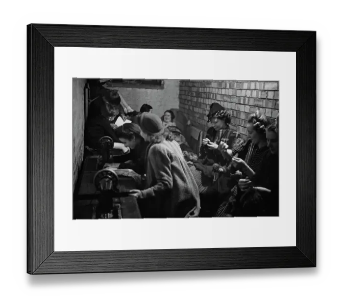 Framed Print : Sewing Lesson During The Blitz Framed Print : Sewing Lesson During The Blitz