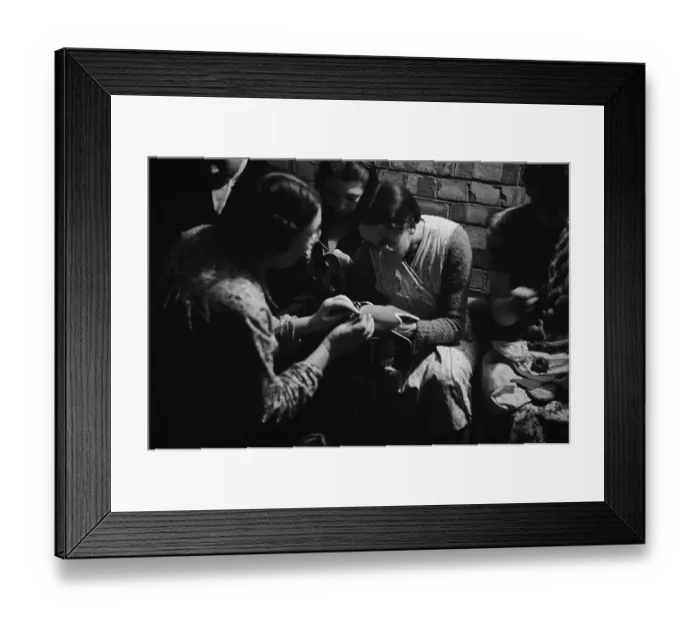 Framed Print : Sewing Lesson During The Blitz Framed Print : Sewing Lesson During The Blitz
