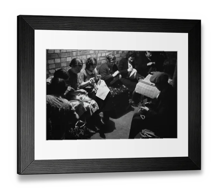 Framed Print : Sewing Lesson During The Blitz Framed Print : Sewing Lesson During The Blitz