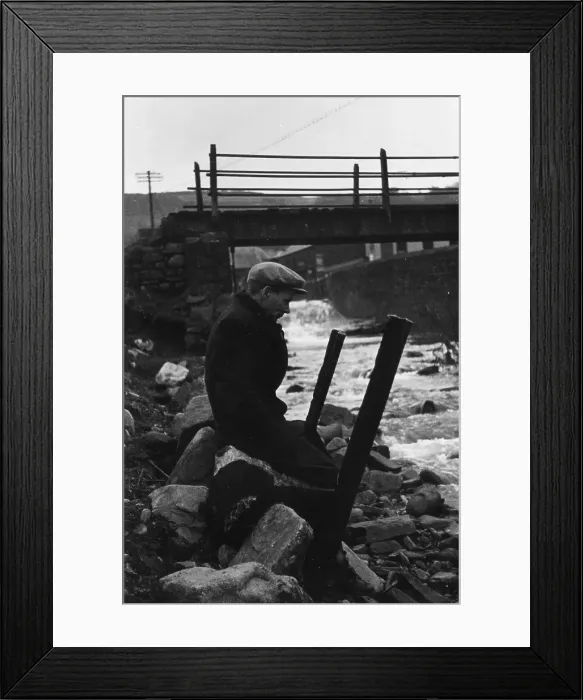 Framed Print : Solitude. 4th January 1941: B L Coombes, an unemployed Welsh coal miner Framed Print : Solitude. 4th January 1941: B L Coombes, an unemployed Welsh coal miner
