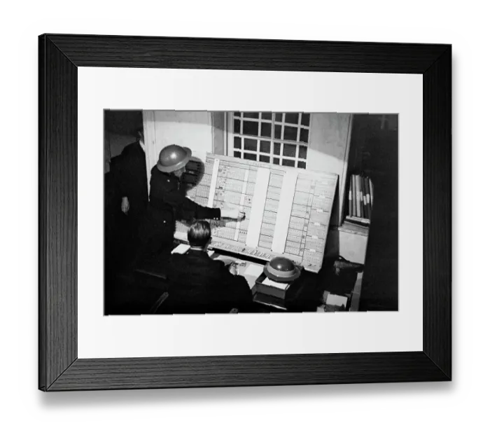 Framed Print : Fire Brigade Mobilising Board