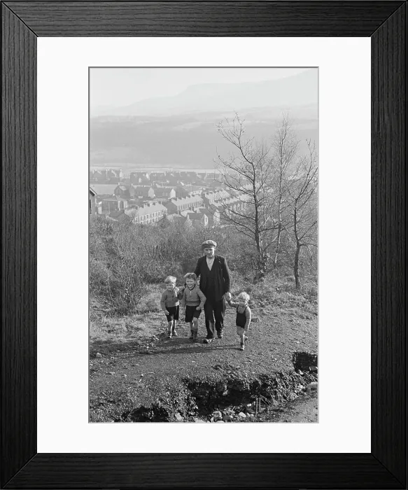 Framed Print : Miner And Grandchildren Framed Print : Miner And Grandchildren
