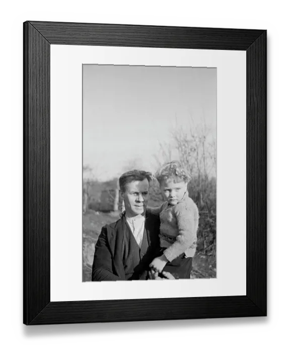 Framed Print : Miner And Grandson