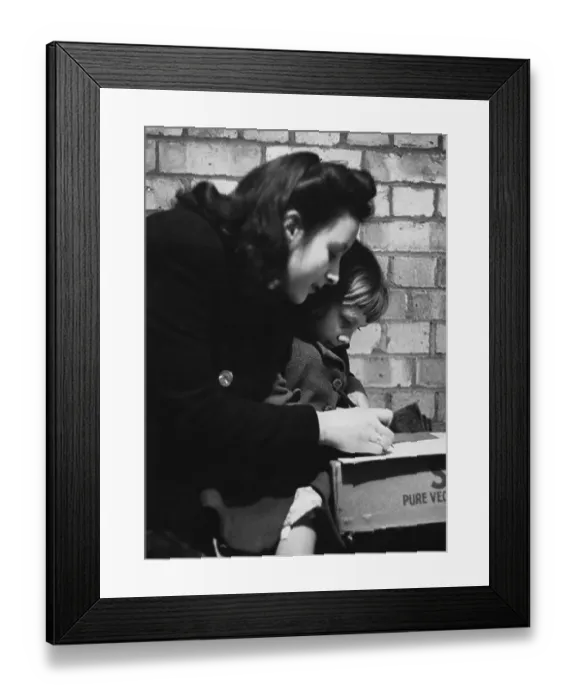 Framed Print : Girls In London Shelter Framed Print : Girls In London Shelter