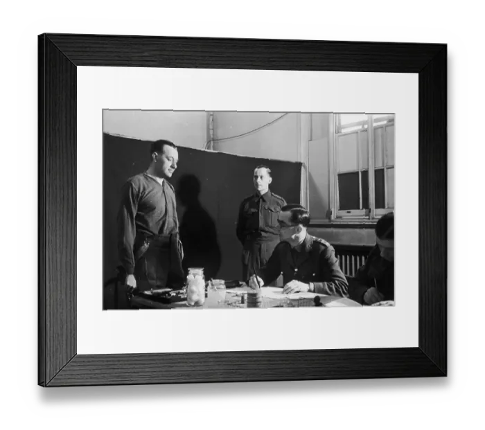 Framed Print : Check Up. 1941: A British soldier arrives for a medical examination Framed Print : Check Up. 1941: A British soldier arrives for a medical examination