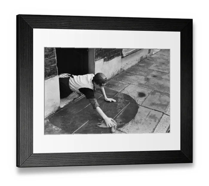 Framed Print : Scrubbing Flagstones