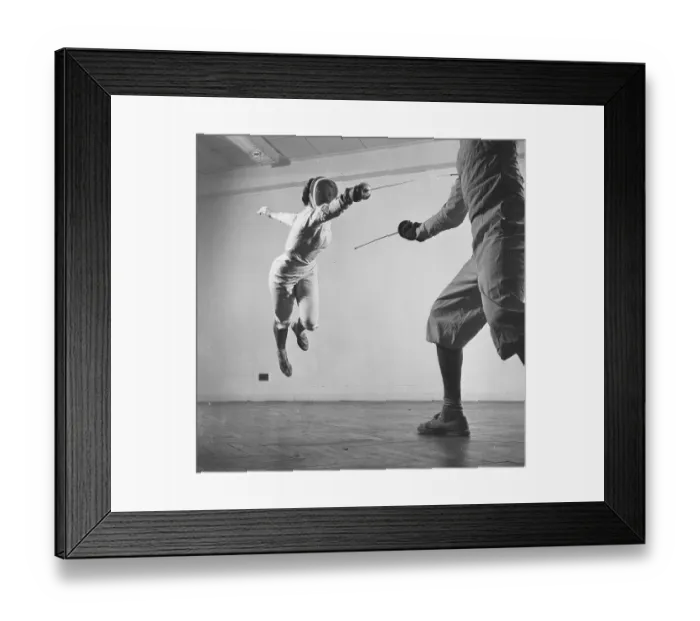 Framed Print : Fencing Leap Framed Print : Fencing Leap