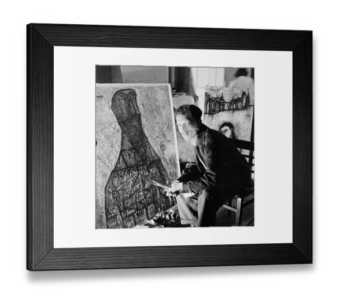 Framed Print : F. N. Souza In Studio Framed Print : F. N. Souza In Studio