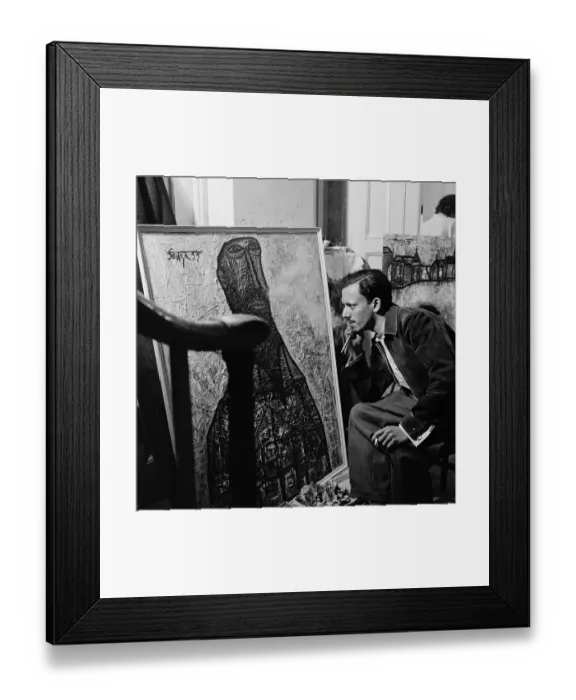 Framed Print : F. N. Souza In Studio Framed Print : F. N. Souza In Studio