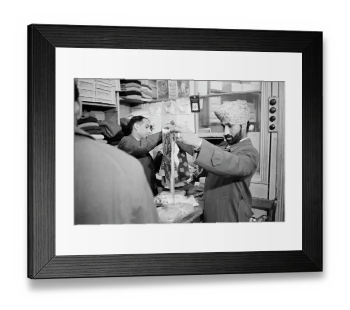 Framed Print : Sikhs In Textile Shop Framed Print : Sikhs In Textile Shop