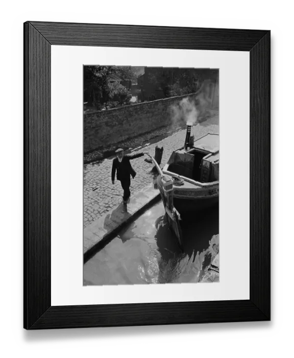 Framed Print : Bargee At Work Framed Print : Bargee At Work
