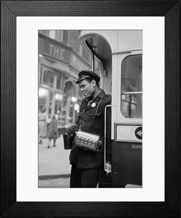 Framed Print : Bus Conductor In Birmingham Framed Print : Bus Conductor In Birmingham
