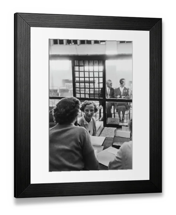 Framed Print : Hospital Appointments Desk, 1954 Framed Print : Hospital Appointments Desk, 1954