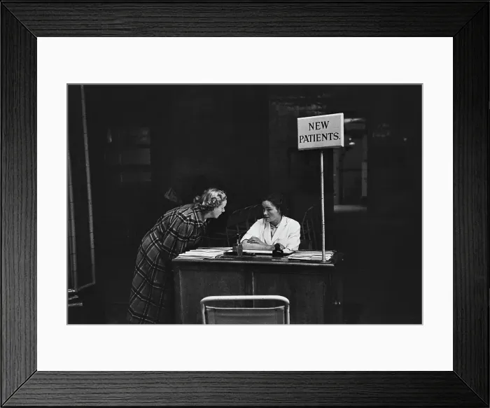 Framed Print : Hospital New Patients Desk, 1954 Framed Print : Hospital New Patients Desk, 1954