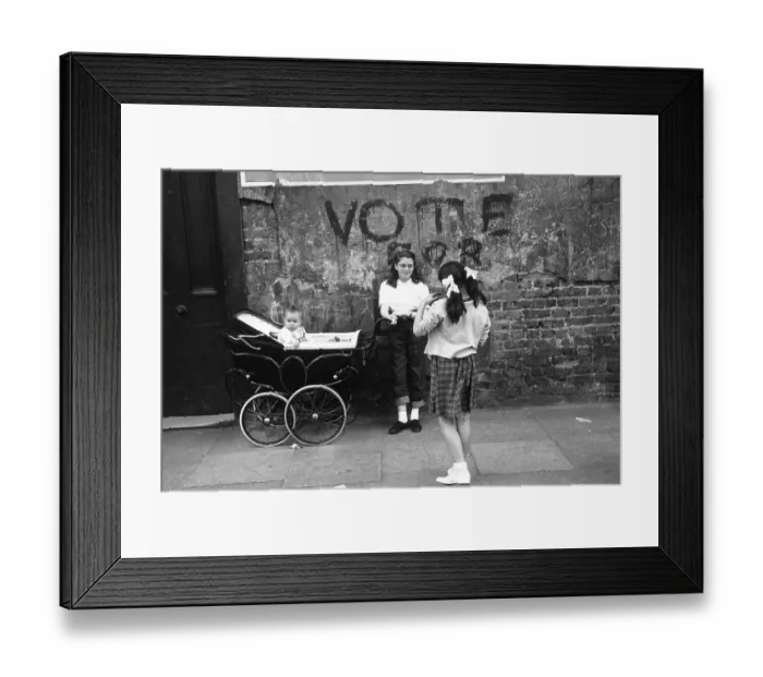Framed Print : Girls And Pram Framed Print : Girls And Pram