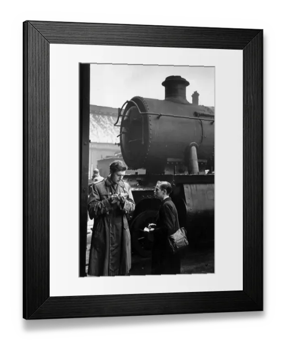 Framed Print : Trainspotters Confer Framed Print : Trainspotters Confer