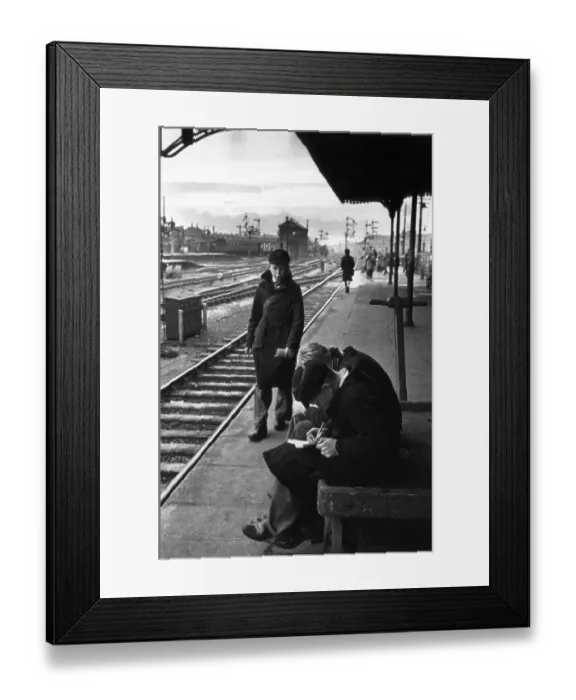 Framed Print : Young Trainspotters Framed Print : Young Trainspotters