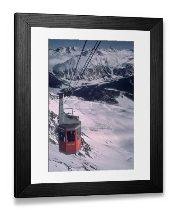 Framed Print : St Moritz Ski Lift Framed Print : St Moritz Ski Lift