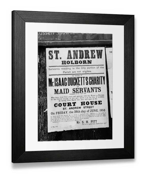 Framed Print : Ducketts Charity Framed Print : Ducketts Charity